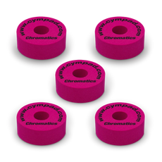 Crimson Cympad Chromatics cymbal washers – 5-piece set of high-density foam washers for drum kits, designed to improve cymbal sound, reduce wear, and add visual style.
