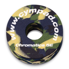 Close-up image of a single Cympad Chromatic, featuring Camo color. Perfect for drummers seeking to customise their drum and cymbal sound without sacrificing tone quality, ideal for practice and performance