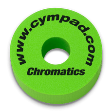 Close-up image of a single Cympad Chromatic, featuring Green color. Perfect for drummers seeking to customise their drum and cymbal sound without sacrificing tone quality, ideal for practice and performance