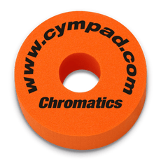 Close-up image of a single Cympad Chromatic, featuring Orange color. Perfect for drummers seeking to customise their drum and cymbal sound without sacrificing tone quality, ideal for practice and performance