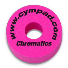 Close-up image of a single Cympad Chromatic, featuring Pink color. Perfect for drummers seeking to customise their drum and cymbal sound without sacrificing tone quality, ideal for practice and performance