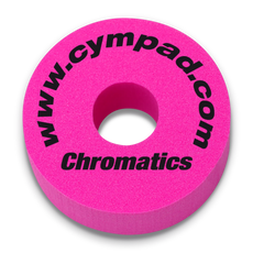 Close-up image of a single Cympad Chromatic, featuring Pink color. Perfect for drummers seeking to customise their drum and cymbal sound without sacrificing tone quality, ideal for practice and performance