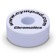 White Cympad Chromatics cymbal washer made from high-density foam for improved cymbal performance