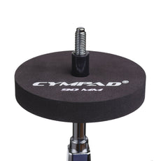Cympad Moderator 90mm mounted on a cymbal stand – Extra-large black foam washer for optimal sound dampening and overtone control. Ideal for drummers seeking volume reduction without compromising feel or responsiveness.