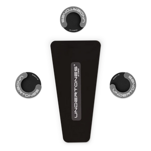 Cympad Undertones Hi-Hat Leg Pads paired with a Hi-Hat Pedal Pad, designed to reduce vibration and enhance stability. These high-quality pads provide improved grip and protection, ensuring better control and performance for drummers.